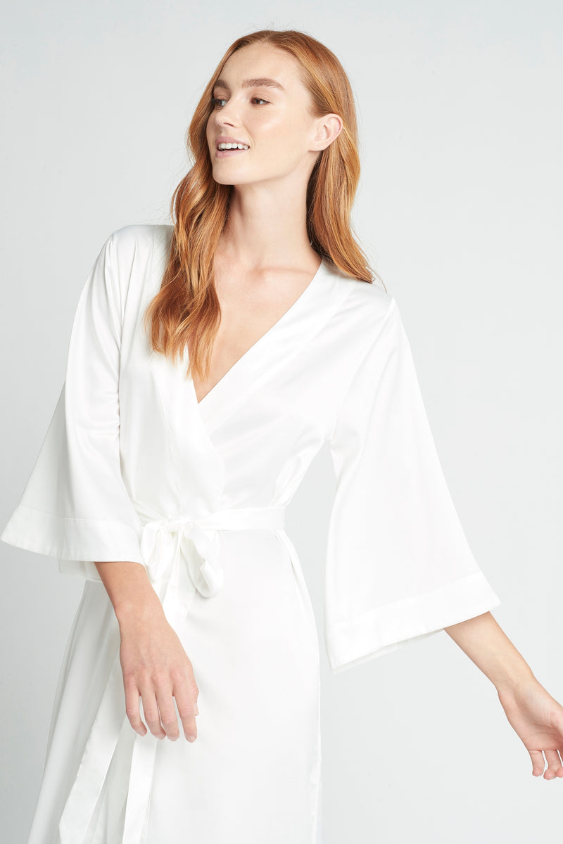 Satin Robe - White – Maydn Beauty