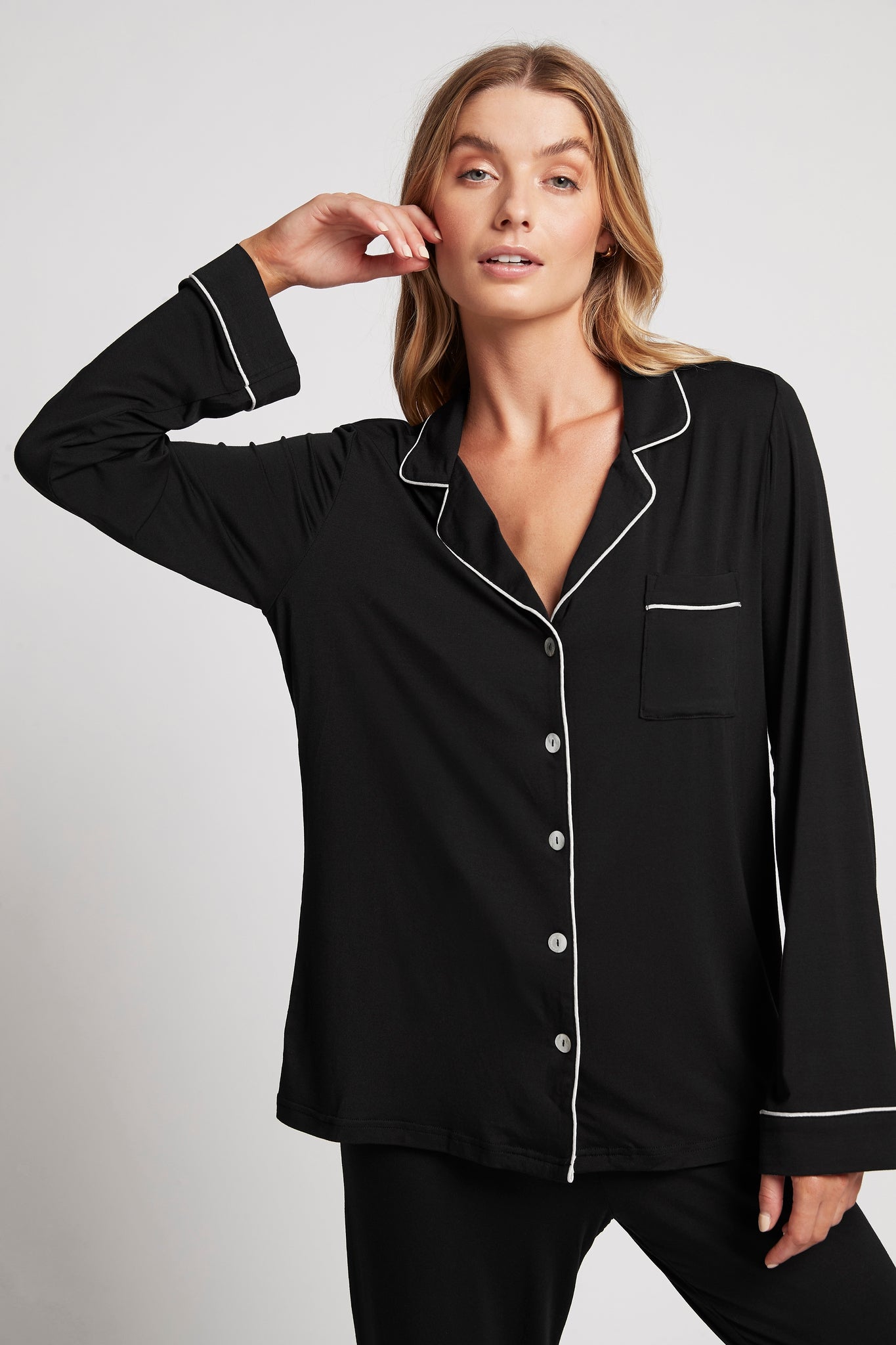 Petra Womens Tencel™ Modal Personalised Pyjama Lounge Set Black